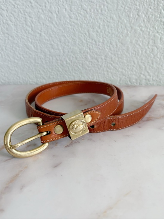 Dooney & Bourke Accessories - 80’s Vintage Dooney and Bourke Leather Brass Belt Minimalist